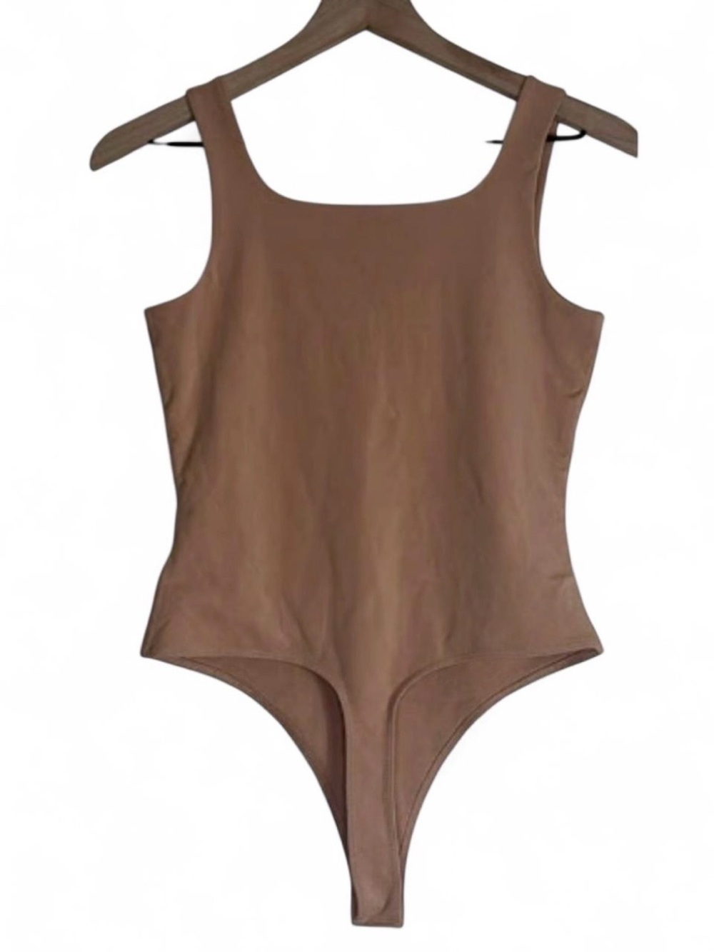Banana Republic Taupe Bodysuit | Square Neck Snap Crotch | SZ XS Like New - Picture 4 of 6